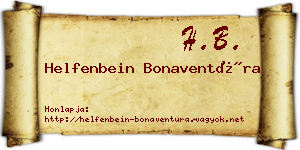 Helfenbein Bonaventúra névjegykártya